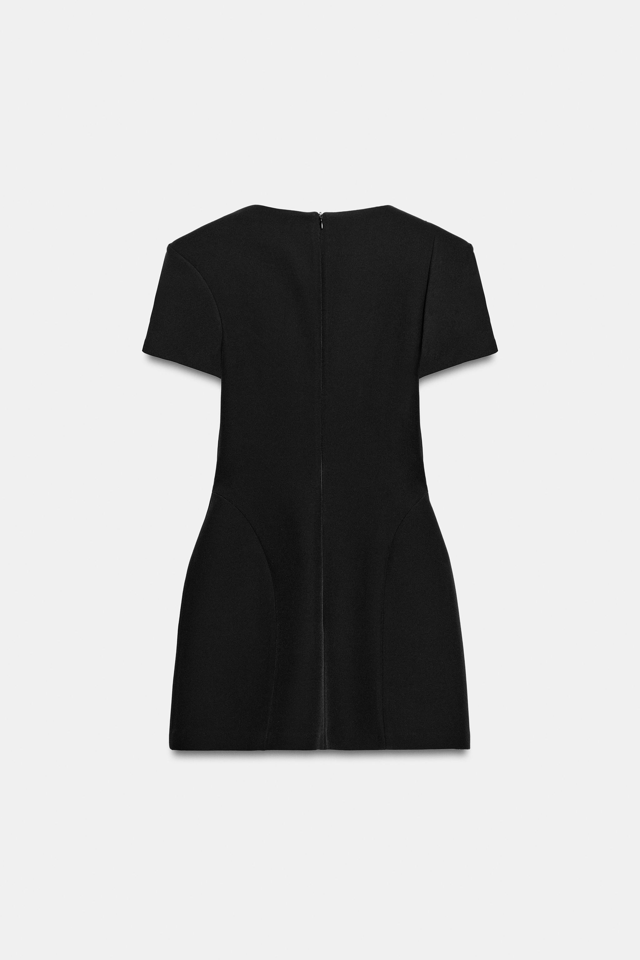 PLEATED SLEEVE MINI DRESS